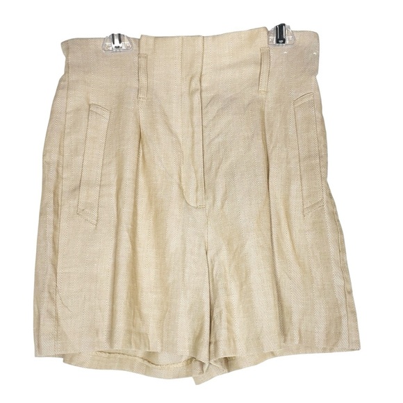 Express Shorts High Rise Paperbag Tan Shorts Sz 00 Women's With Belt 3.5" - Picture 1 of 11